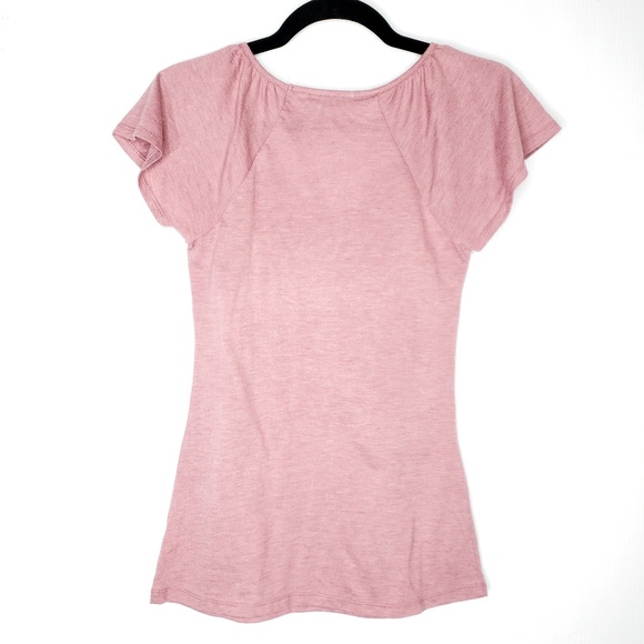 Maurices Pink Ruffled Short Sleeve Top - Picture 2 of 5